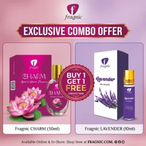 Buy 1 Get 1 Free Combo Pack | Fragnic Charm Perfume 30ml with Free Lavender 10ml Roll on Attar