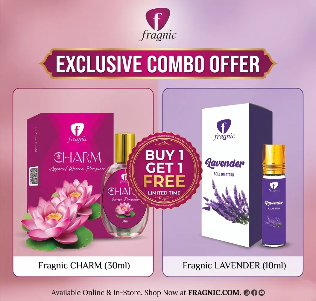 Buy 1 Get 1 Free Combo Pack | Fragnic Charm Perfume 30ml with Free Lavender 10ml Roll on Attar